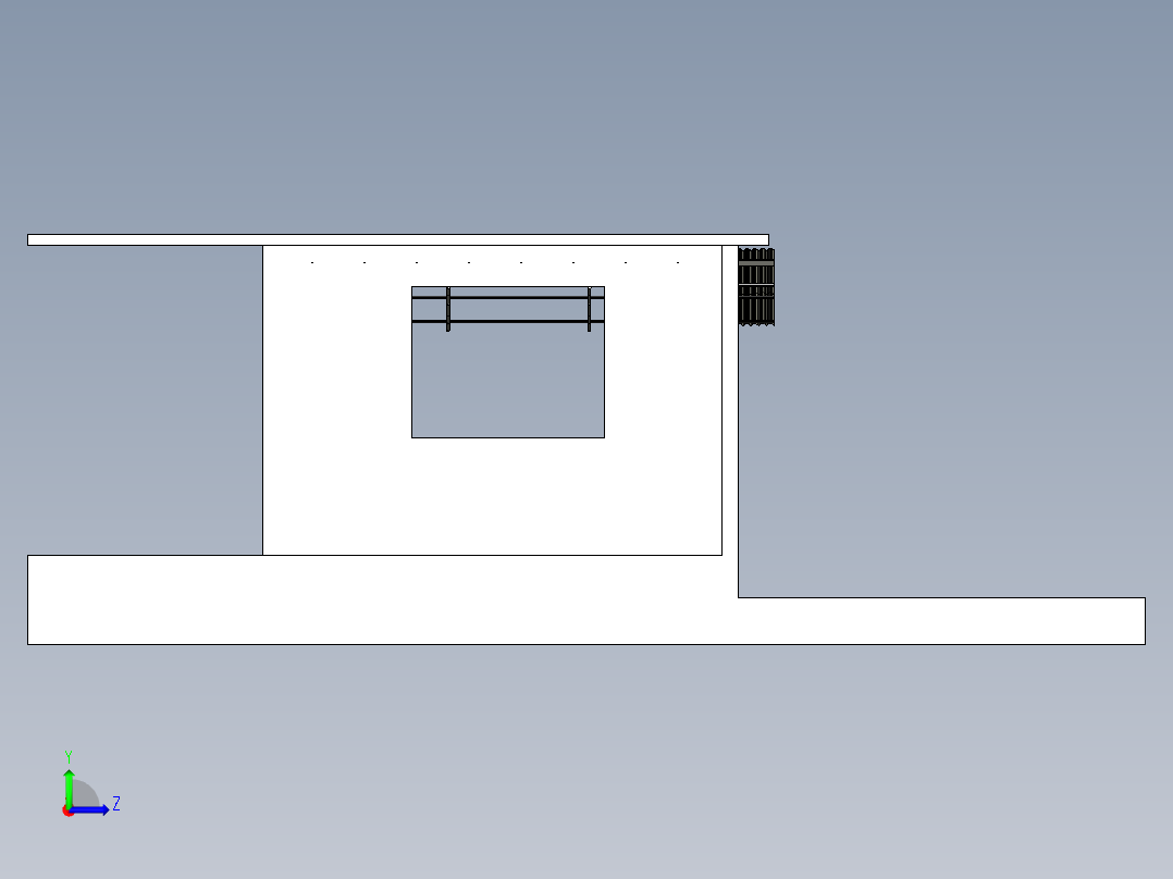 带有悬臂架的简易屋顶左视图