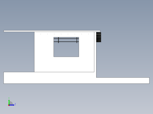 带有悬臂架的简易屋顶左视缩略图
