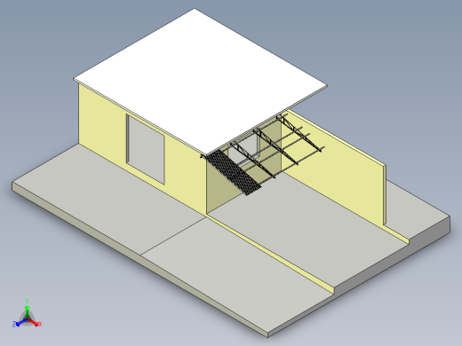 带有悬臂架的简易屋顶正等轴测缩略图