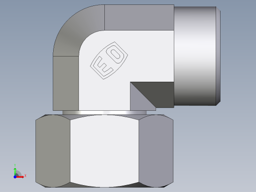 卡套式工业通用硬管接头EO_Swivel_nut_elbow_EW22LOMD71前视缩略图