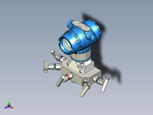 Rosemount罗斯蒙特差压变送器3051,配有罗斯蒙特5阀歧管(0305RC62B11B4L4)正等轴测缩略图