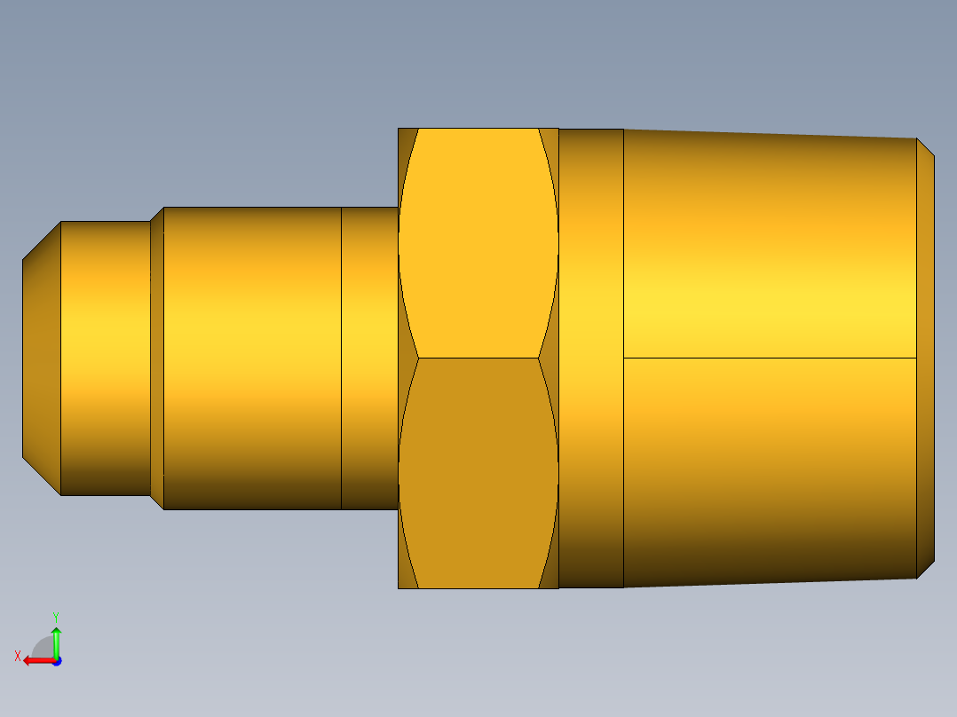 扩口式工业通用硬管接头Male Connector 48F-5-6后视图