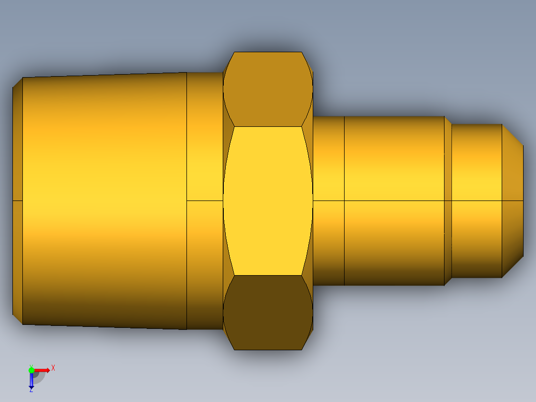 扩口式工业通用硬管接头Male Connector 48F-5-6俯视图