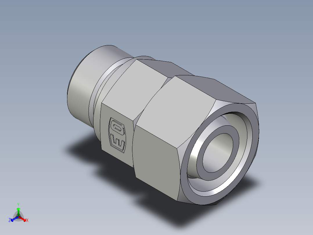 卡套式工业通用硬管接头EO_Swivel_connector_EGE20SREDCF正等轴测图
