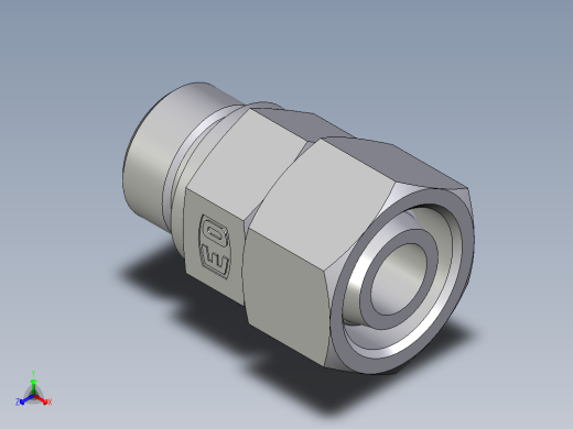 卡套式工业通用硬管接头EO_Swivel_connector_EGE20SREDCF正等轴测缩略图