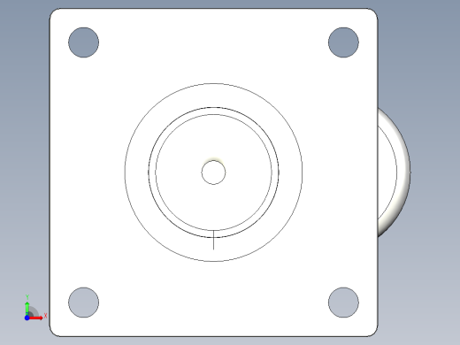 調整腳輪(2000N)(3000N)5542-3D多系列多零件图纸模型前视缩略图