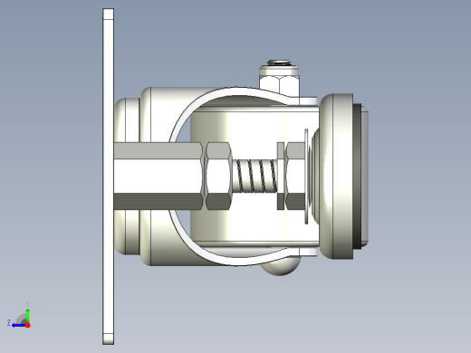 調整腳輪(2000N)(3000N)5542-3D多系列多零件图纸模型右视缩略图