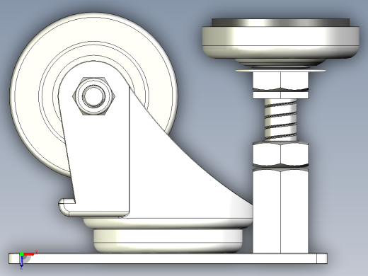 調整腳輪(2000N)(3000N)5542-3D多系列多零件图纸模型俯视缩略图