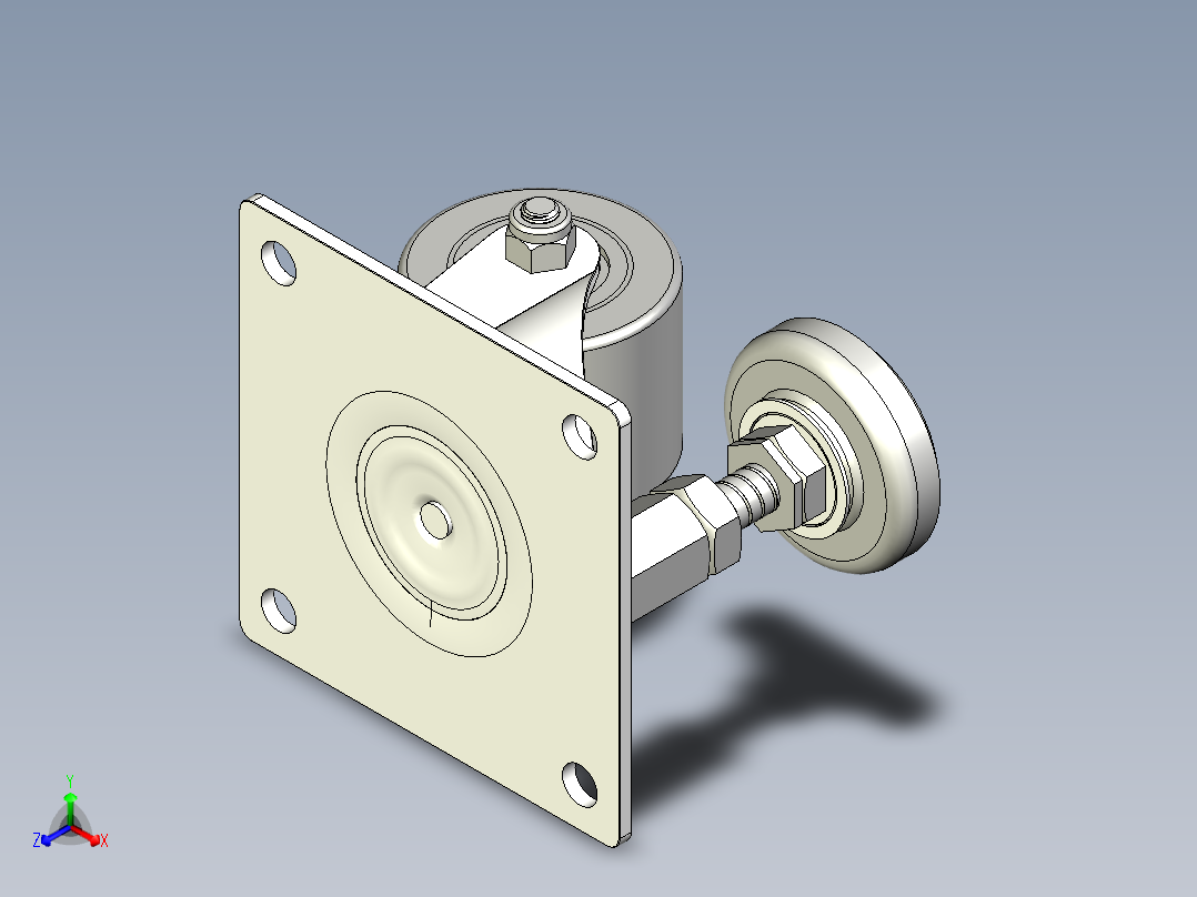 調整腳輪(2000N)(3000N)5542-3D多系列多零件图纸模型正等轴测图