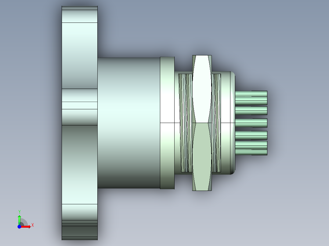 航空插头(6)前视图