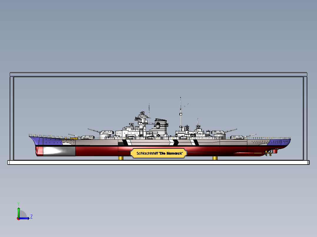 俾斯麦号战列舰左视图