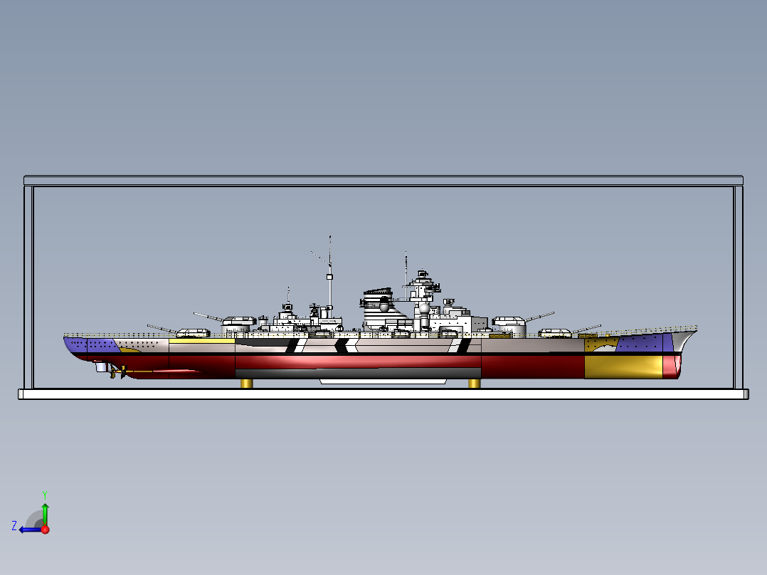 俾斯麦号战列舰右视图