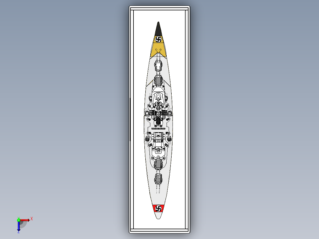 俾斯麦号战列舰俯视图