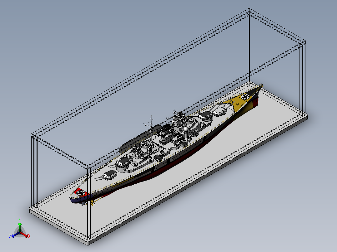 俾斯麦号战列舰正等轴测图