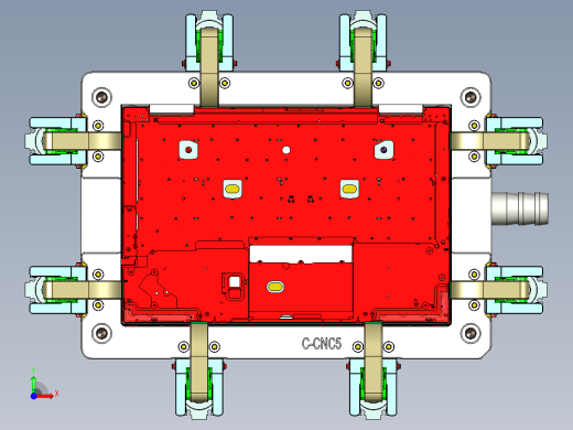 电脑外壳精铣内腔治具模型前视缩略图
