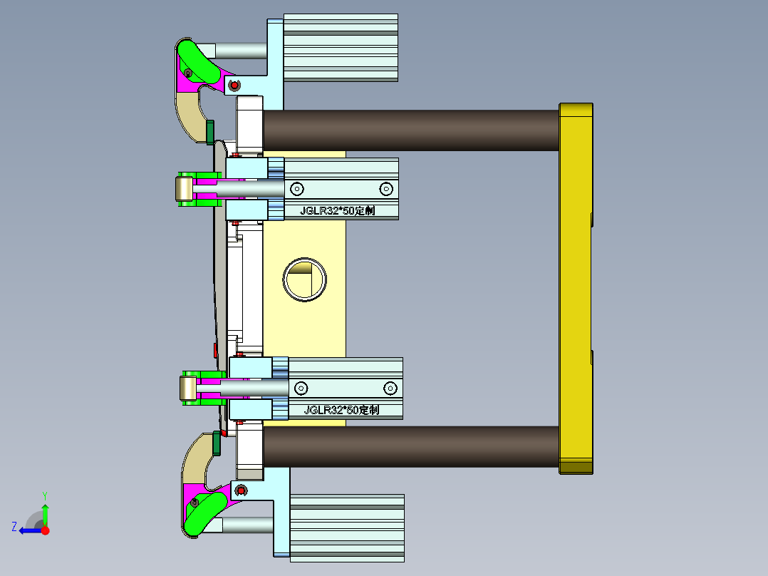 电脑外壳精铣内腔治具模型右视图