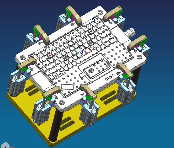 电脑外壳精铣内腔治具模型