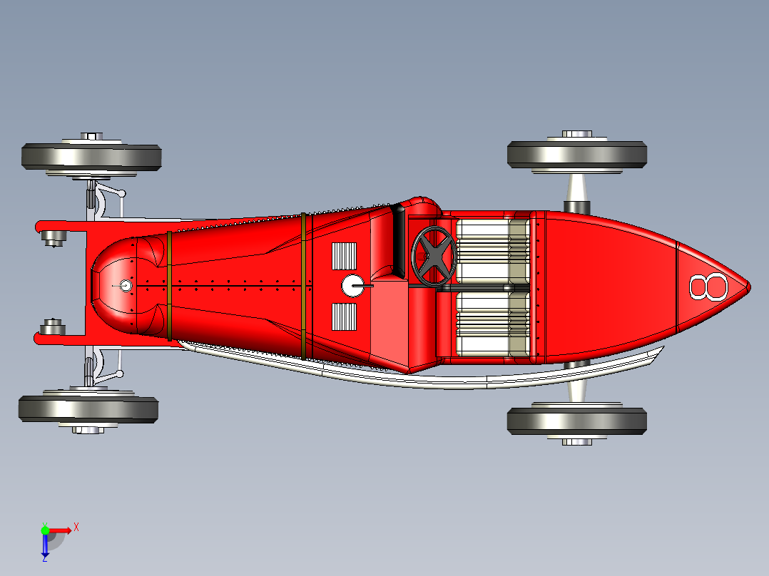 B3003415-阿尔法·罗密欧 P2 (1924)汽车俯视图
