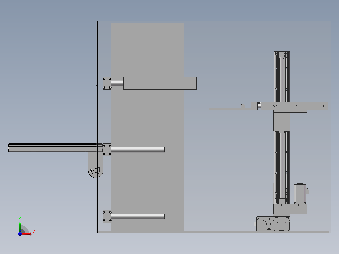 智能家居鞋柜机械结构设计前视图