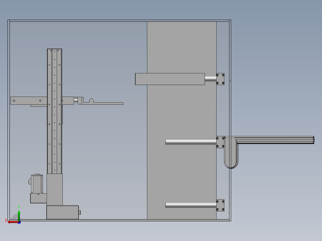 智能家居鞋柜机械结构设计后视图