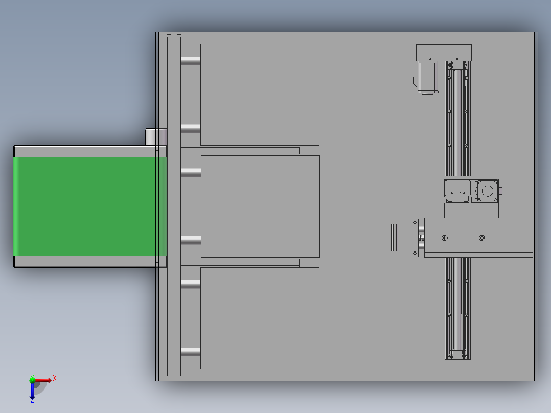 智能家居鞋柜机械结构设计俯视图