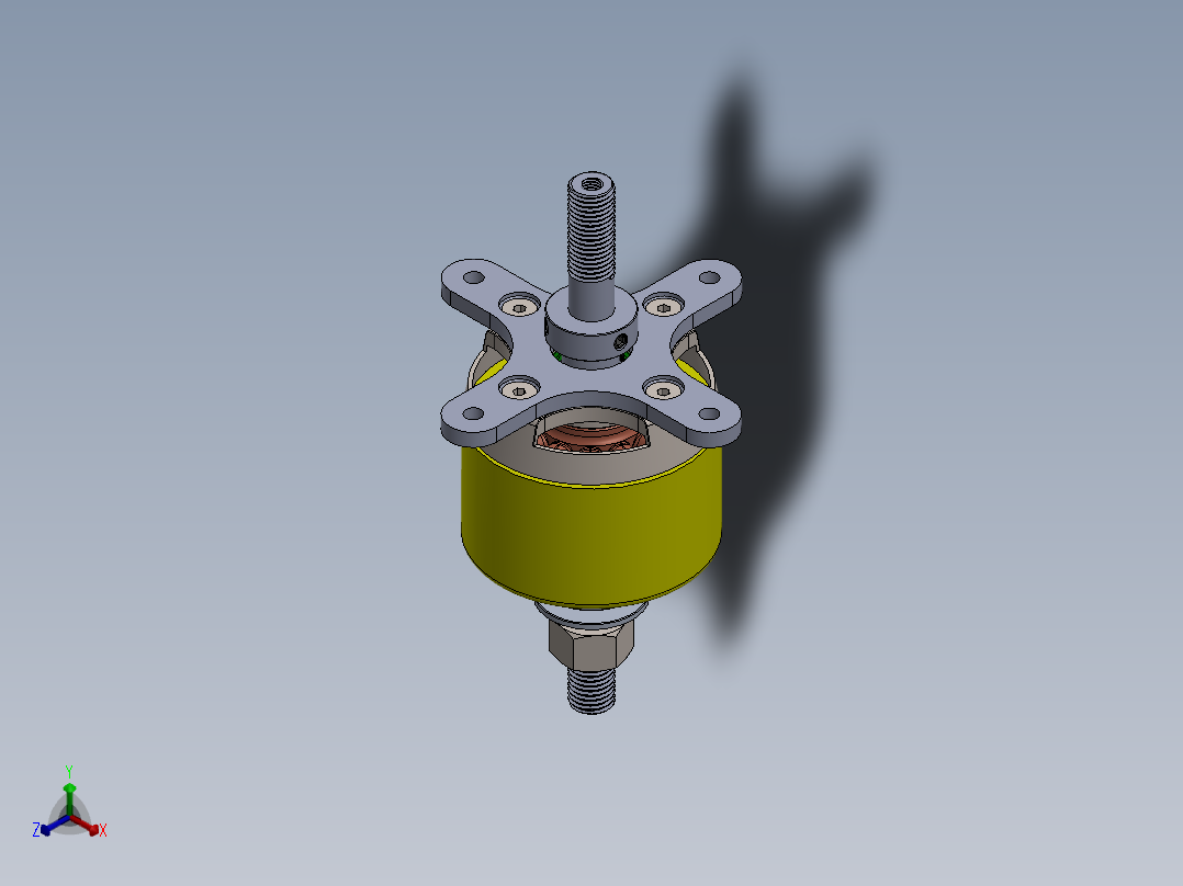 Power90电动刷头。正等轴测图