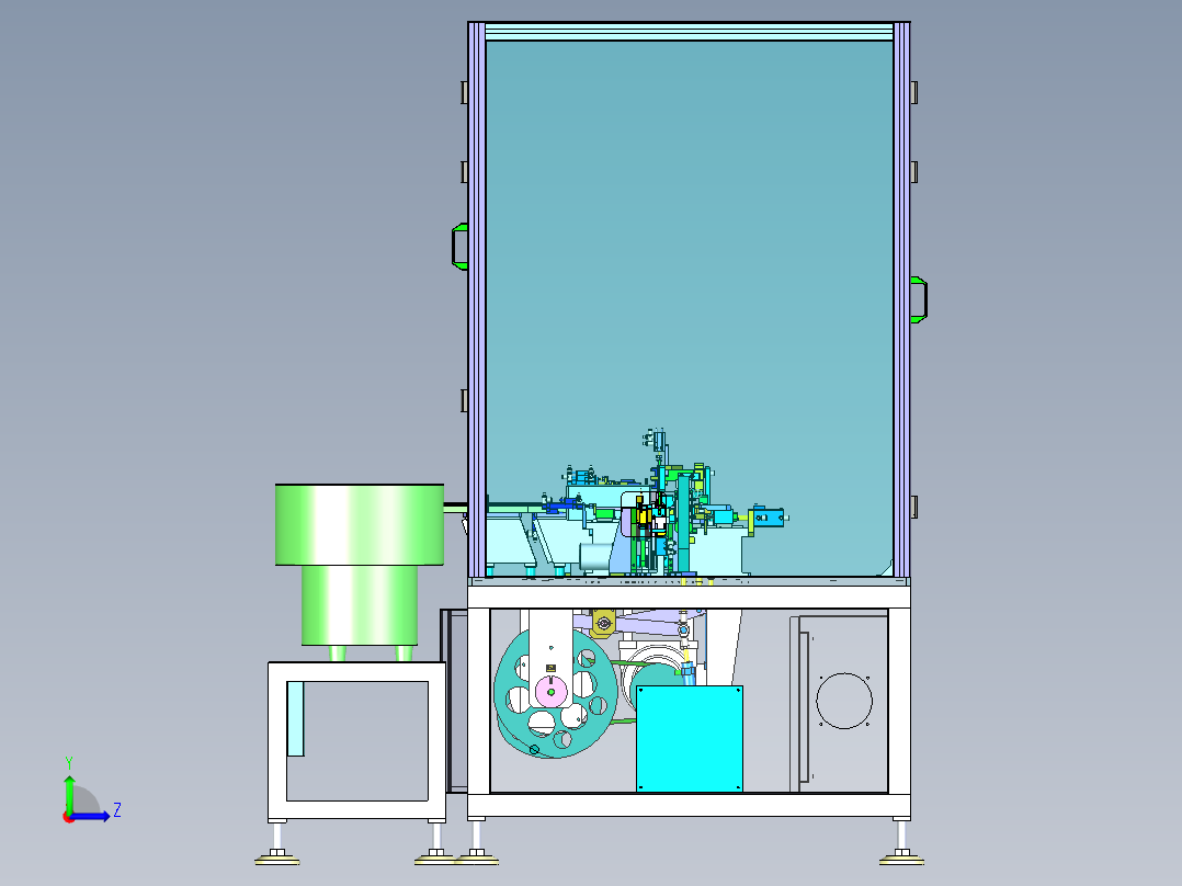 继电器自动组装机（全凸轮式结构设备）左视图