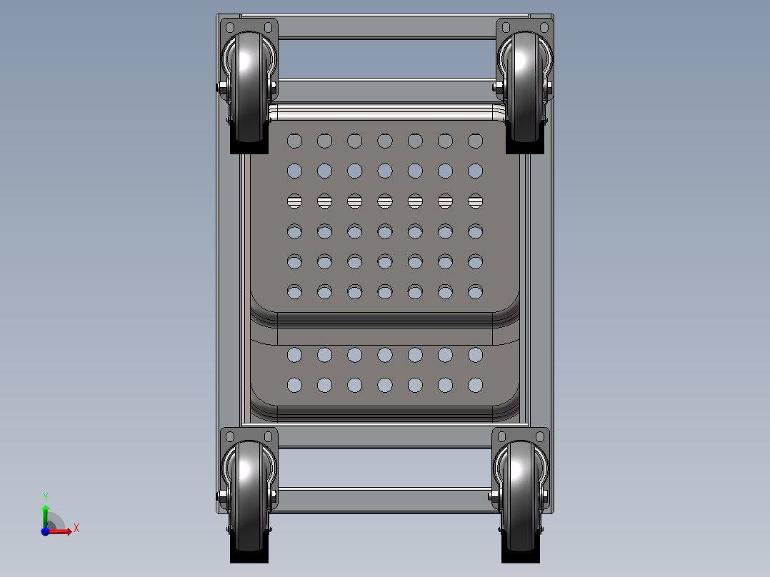 食品流水线推车前视图
