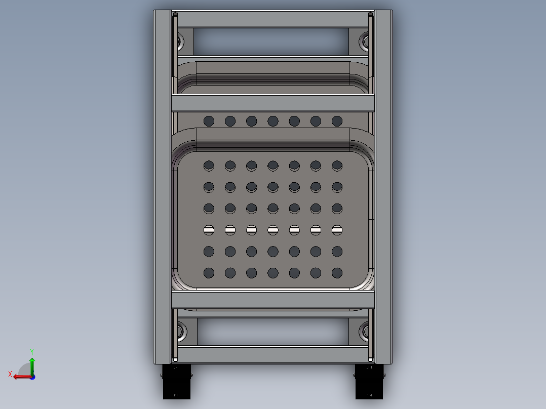 食品流水线推车后视图