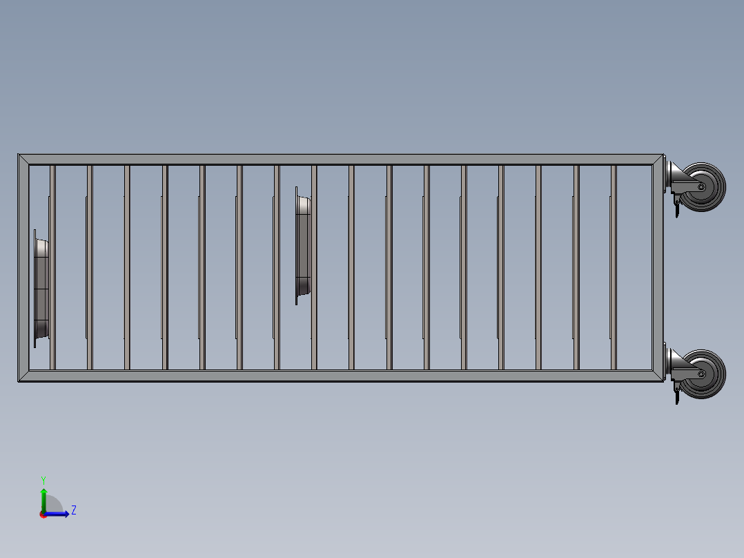 食品流水线推车左视图