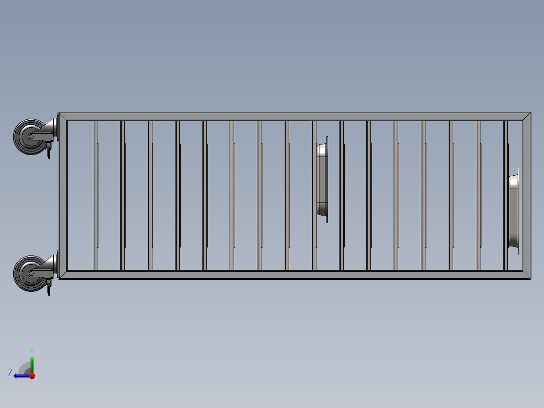 食品流水线推车右视图