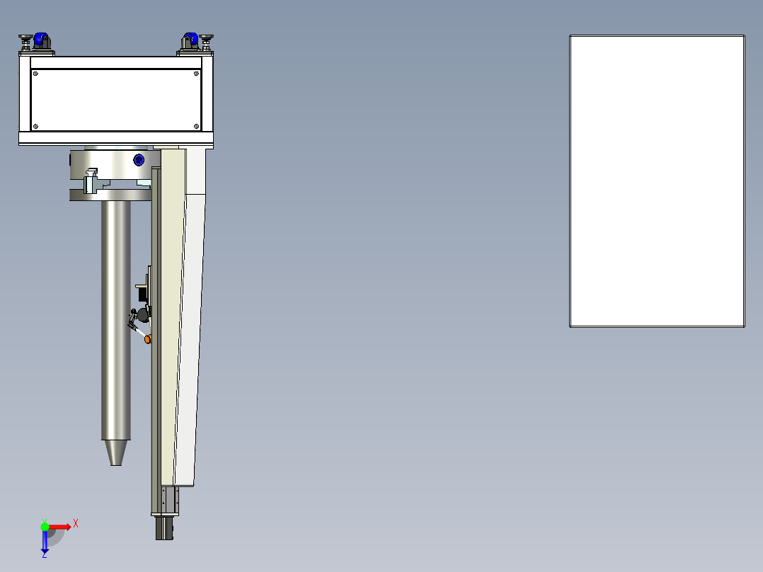 拖杆检测机构装配体俯视图