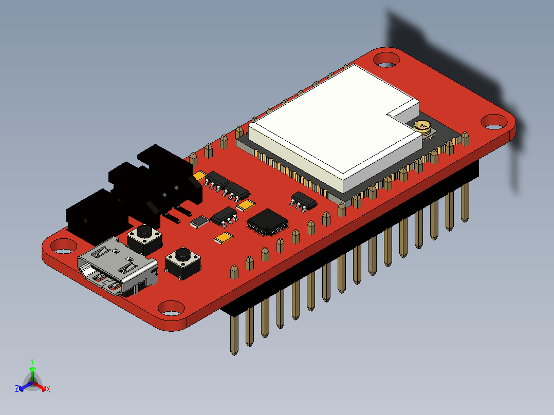 sparkfun thing plus 22正等轴测图