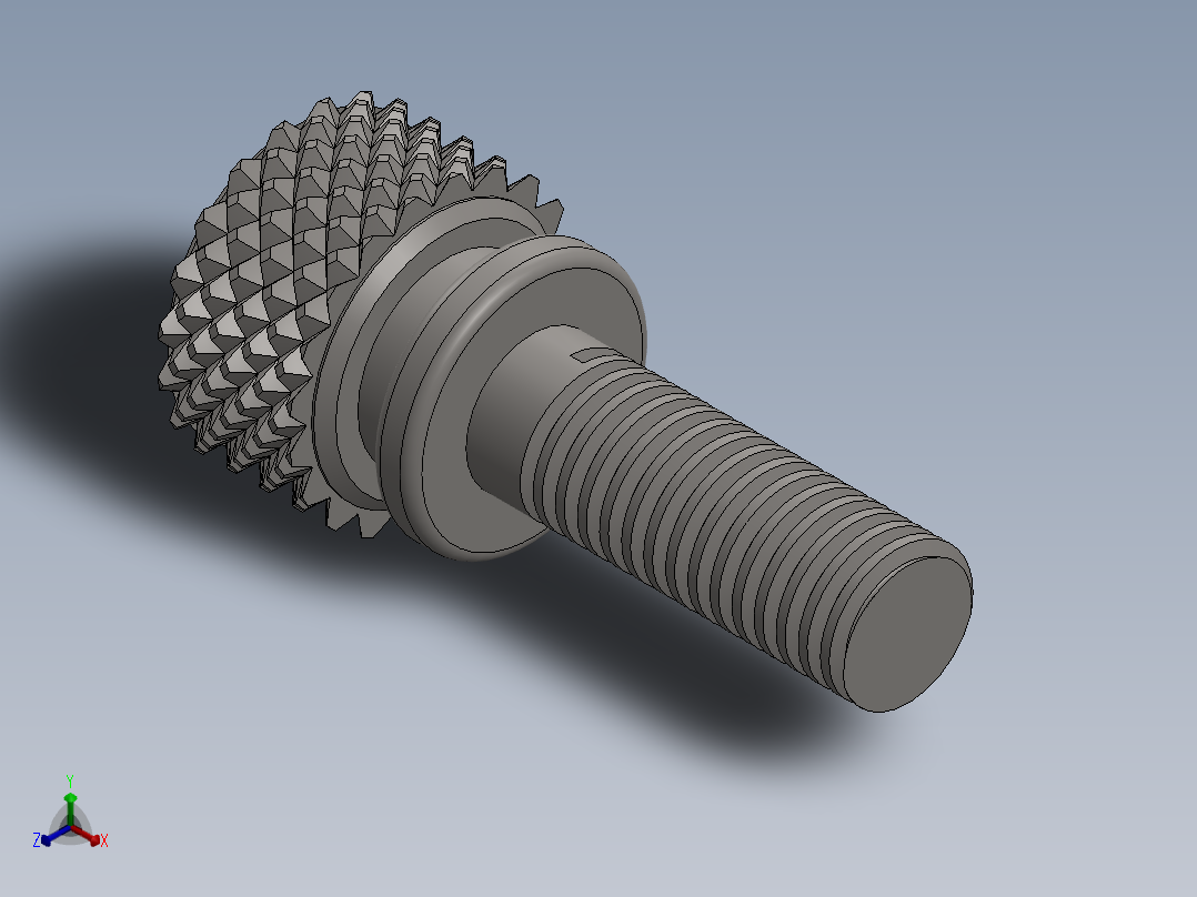 滚花螺钉正等轴测图