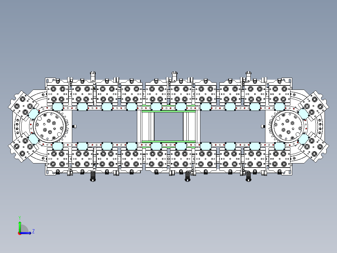 椭圆链条T23圆弧300中心距114.3工位数28左视图