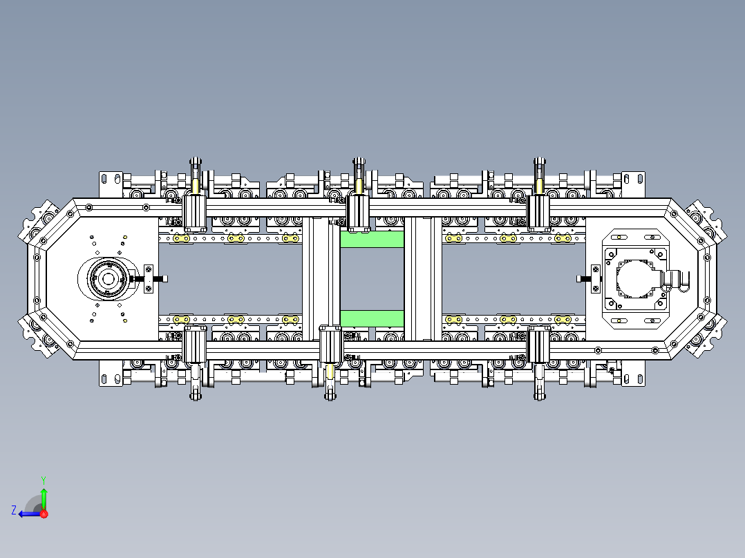 椭圆链条T23圆弧300中心距114.3工位数28右视图