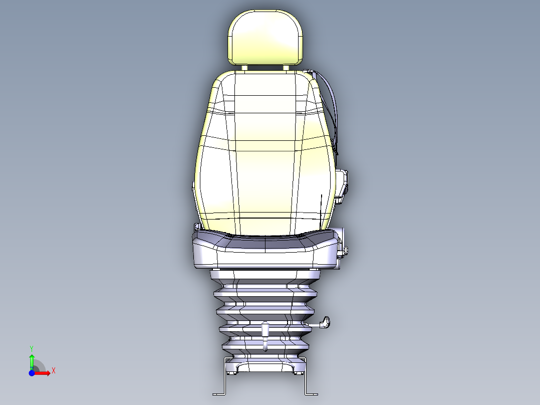 旅游车司机座椅3D模型图纸前视图