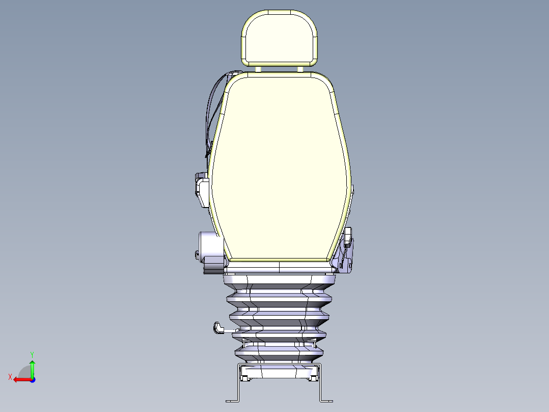 旅游车司机座椅3D模型图纸左视图