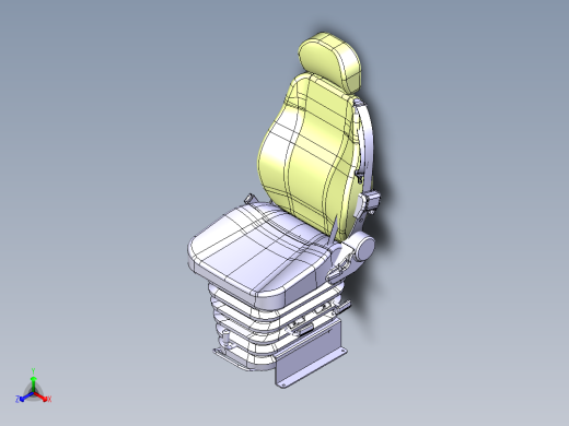 旅游车司机座椅3D模型图纸正等轴测缩略图