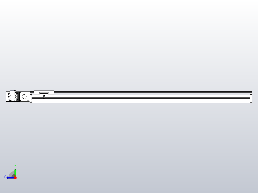 皮带直线轴半封闭可选导轨TPA-HNB-140D-120-L1200-ML-C-P40-N3右视图