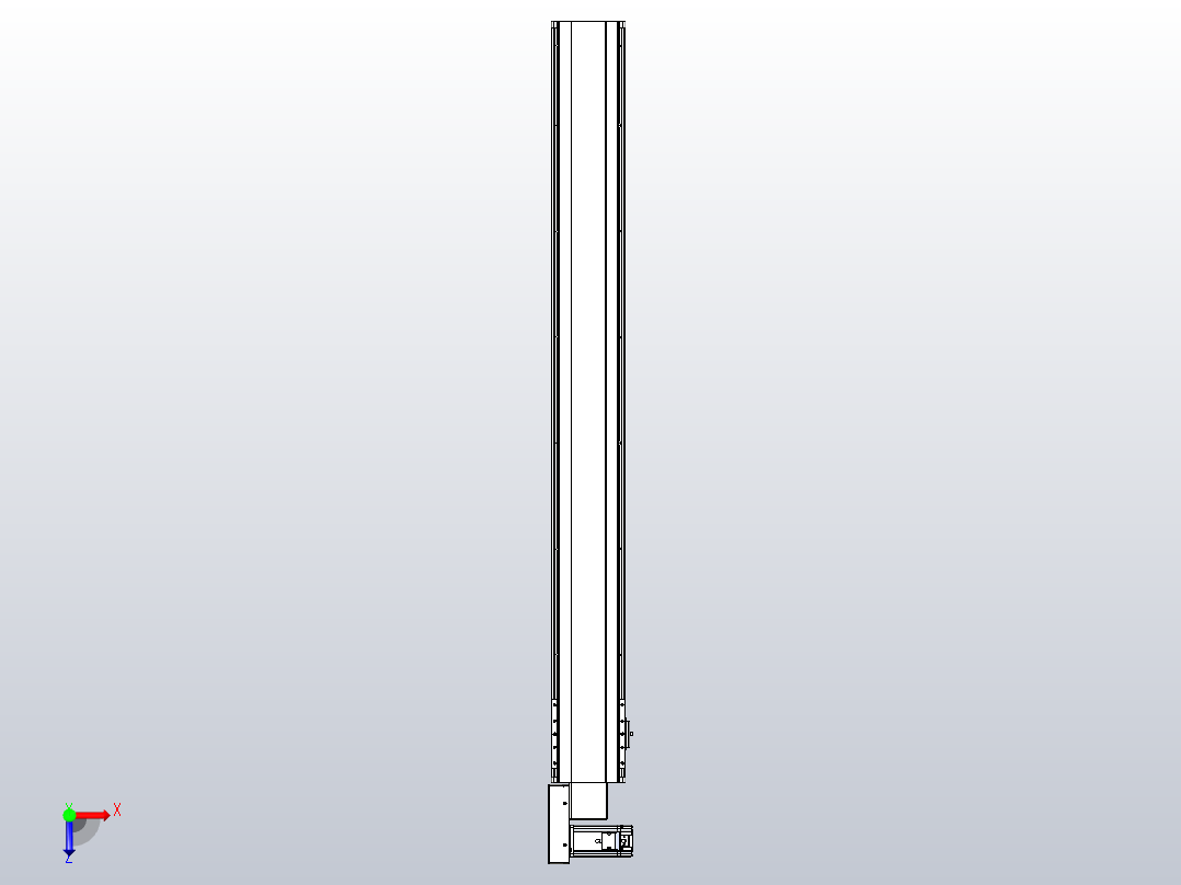 皮带直线轴半封闭可选导轨TPA-HNB-140D-120-L1200-ML-C-P40-N3俯视图