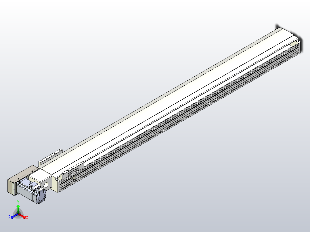 皮带直线轴半封闭可选导轨TPA-HNB-140D-120-L1200-ML-C-P40-N3正等轴测图