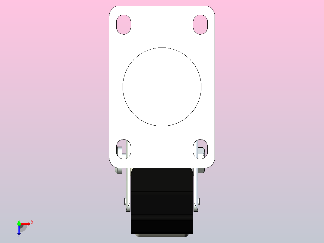 脚轮CKR02-D90-PB俯视图