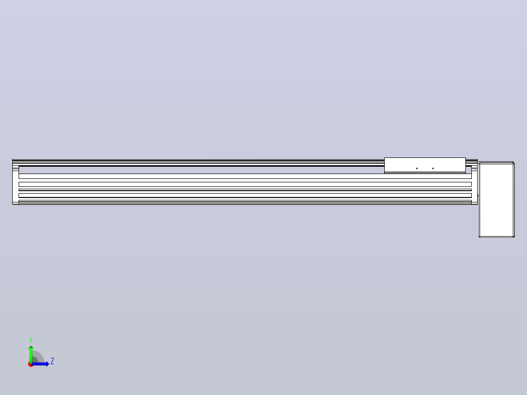 皮带直线轴半封闭可选导轨TPA-HNB-202D-140-L800-LP-C-P75-N3左视图