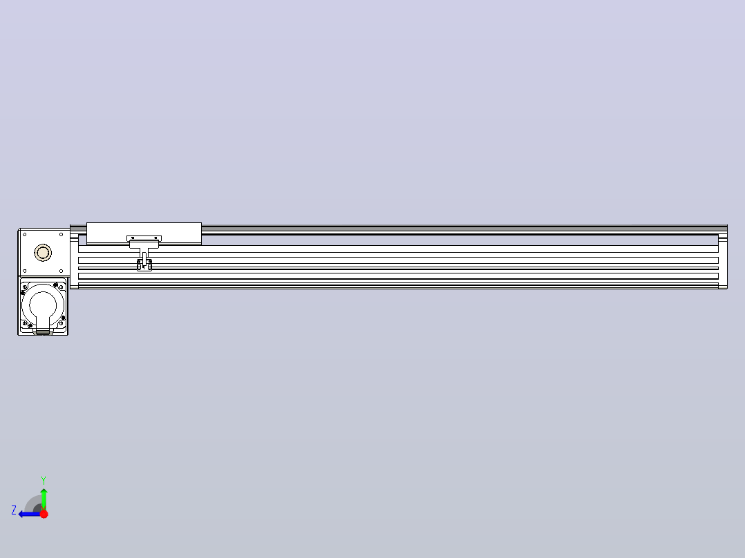 皮带直线轴半封闭可选导轨TPA-HNB-202D-140-L800-LP-C-P75-N3右视图