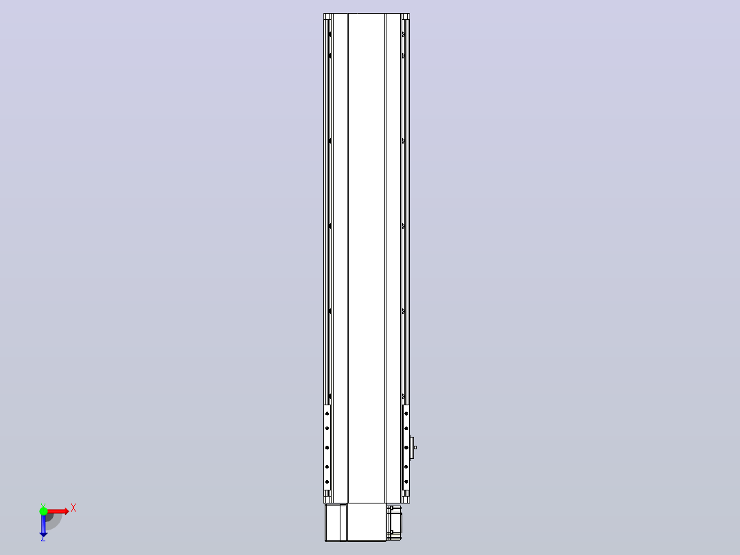 皮带直线轴半封闭可选导轨TPA-HNB-202D-140-L800-LP-C-P75-N3俯视图