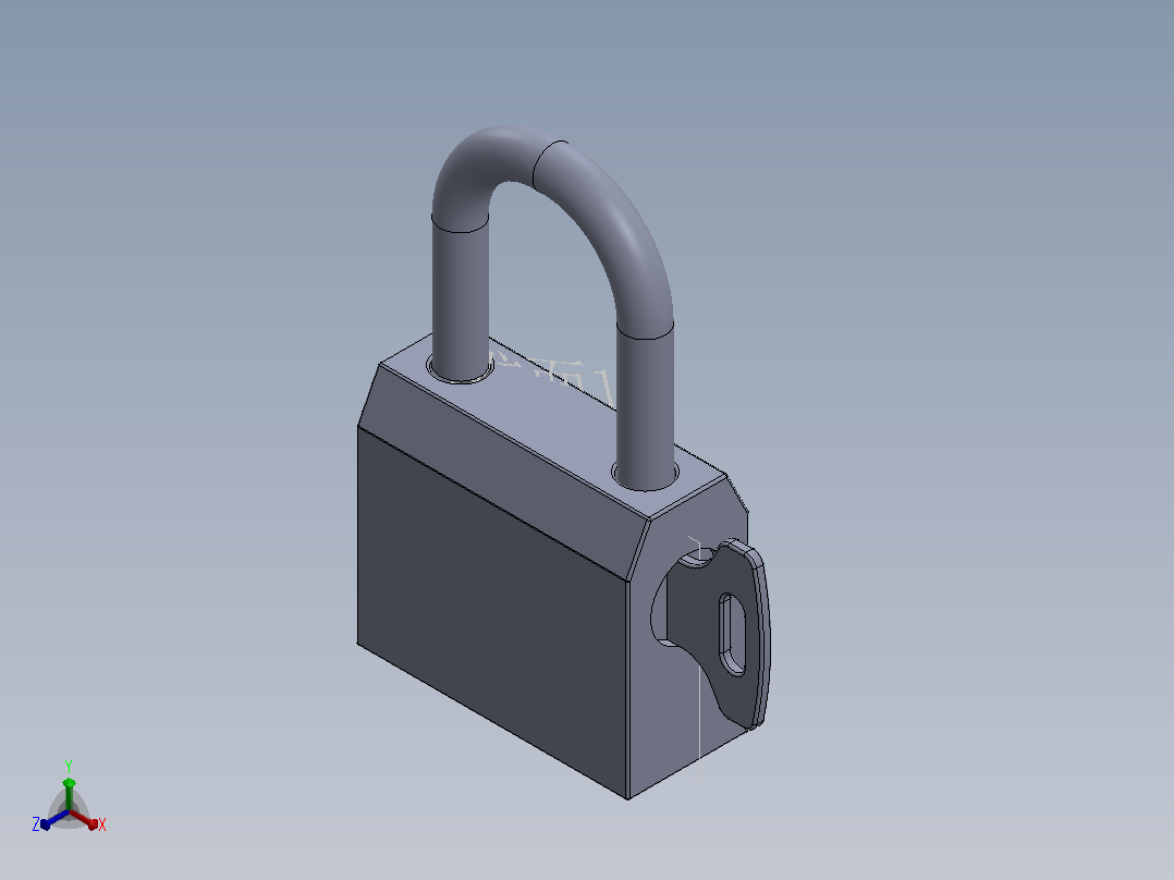 挂锁正等轴测图