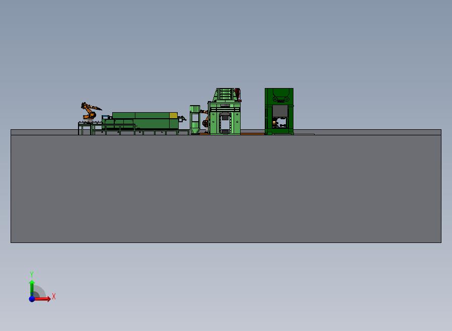 大型机器人装配流水线前视图
