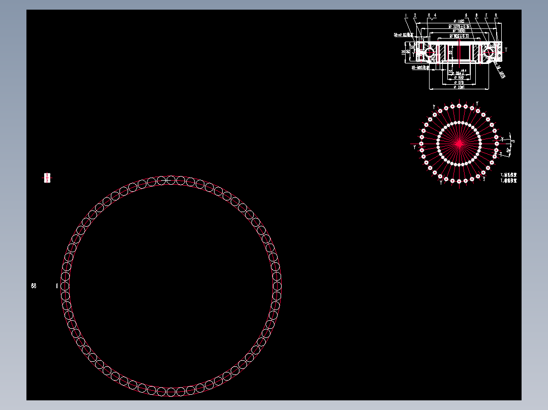 回转支撑轴承全套CAD工程图纸机械设计dwg素材