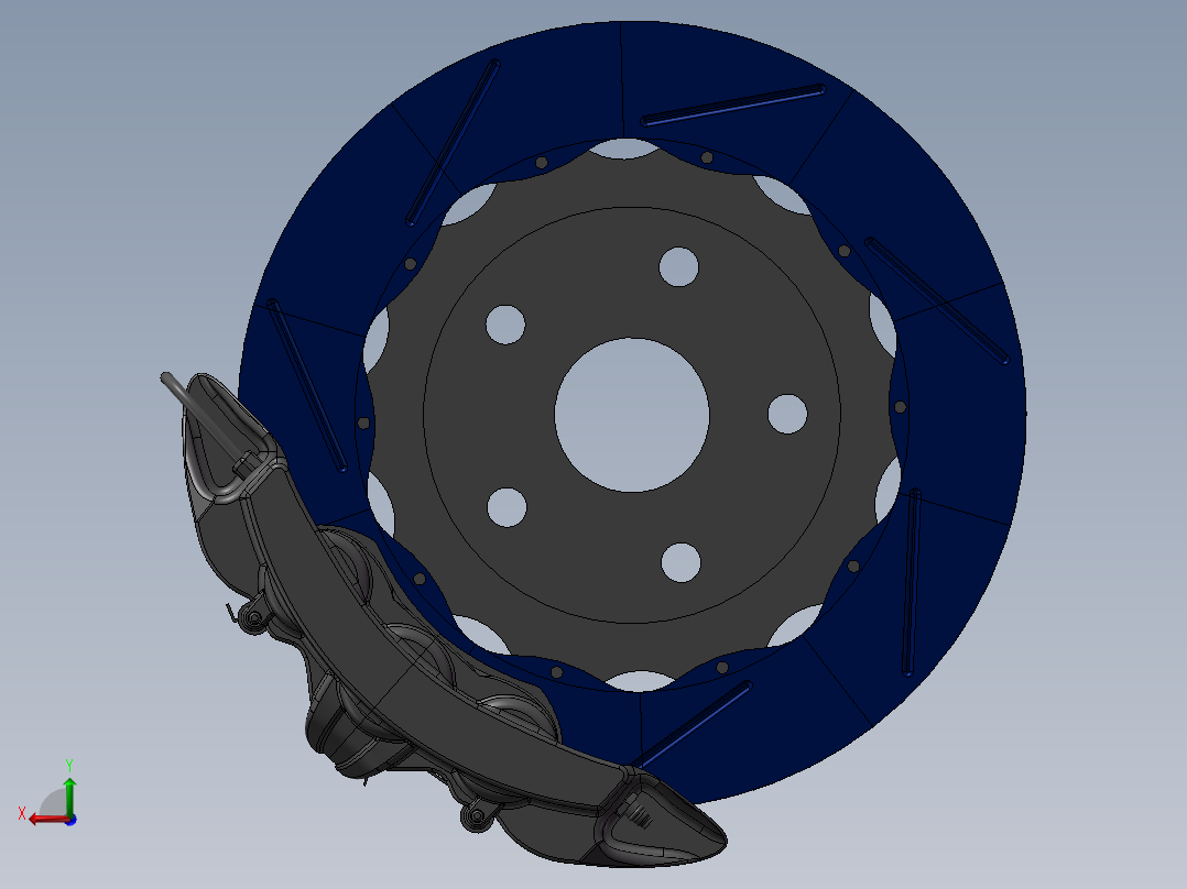 汽车盘式制动器后视图